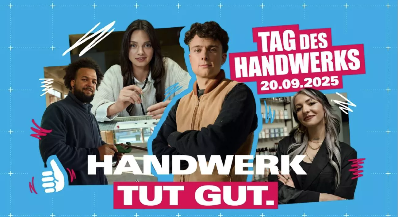 Plakat, das den Termin des 20.09.2025 zeigt, den Tag des Handwerks Plakat, das den Termin des 20.09.2025 zeigt, den Tag des Handwerks